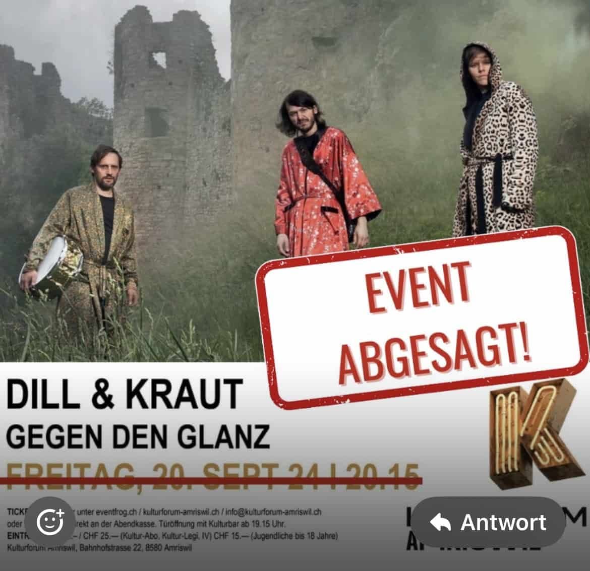 DILL & KRAUT – EVENT ABGESAGT!